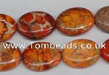 CDT532 15.5 inches 15*20mm oval dyed aqua terra jasper beads