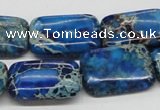 CDT56 15.5 inches 18*25mm rectangle dyed aqua terra jasper beads