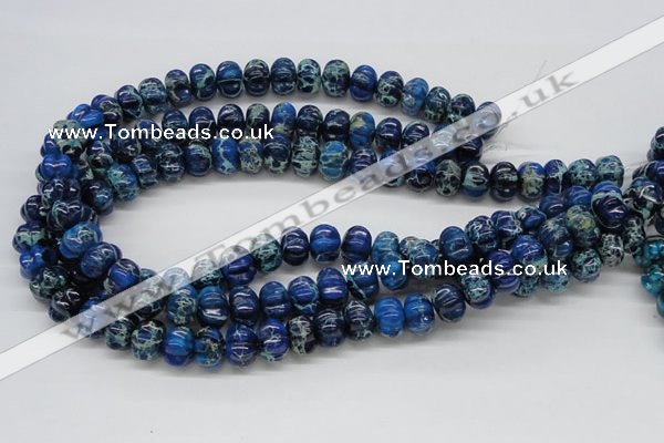 CDT59 15.5 inches 10*14mm pumpkin dyed aqua terra jasper beads