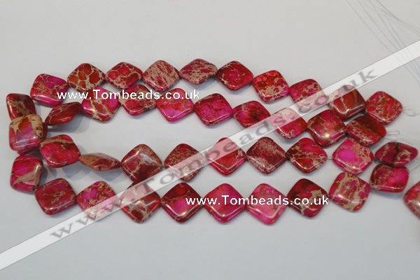 CDT638 15.5 inches 18*18mm diamond dyed aqua terra jasper beads