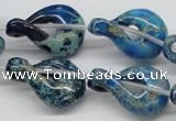 CDT66 15.5 inches 20*30mm petal shaped dyed aqua terra jasper beads