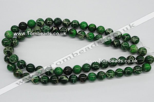 CDT70 15.5 inches 12mm round dyed aqua terra jasper beads