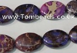 CDT711 15.5 inches 13*18mm oval dyed aqua terra jasper beads