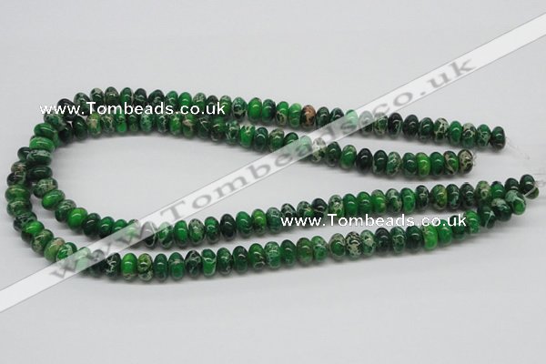 CDT72 15.5 inches 6*10mm rondelle dyed aqua terra jasper beads