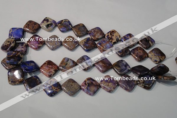CDT720 15.5 inches 18*18mm diamond dyed aqua terra jasper beads
