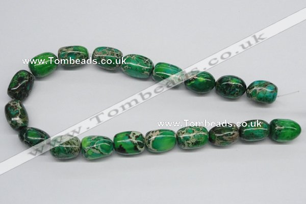 CDT74 15.5 inches 15*20mm nuggets dyed aqua terra jasper beads