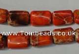 CDT756 15.5 inches 10*14mm rectangle dyed aqua terra jasper beads