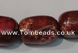 CDT771 15.5 inches 18*25mm nuggets dyed aqua terra jasper beads