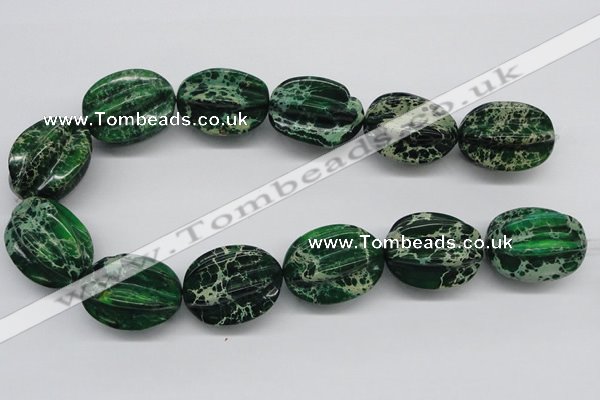 CDT78 15.5 inches 26*33mm star fruit shaped dyed aqua terra jasper beads