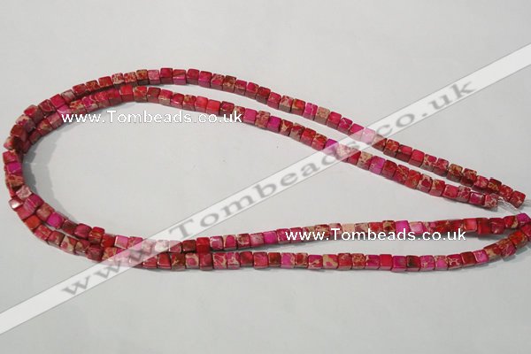CDT780 15.5 inches 5*5mm cube dyed aqua terra jasper beads