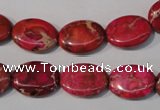 CDT782 15.5 inches 12*16mm oval dyed aqua terra jasper beads