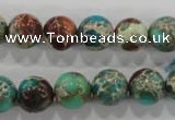 CDT804 15.5 inches 11mm round dyed aqua terra jasper beads wholesale