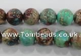 CDT805 15.5 inches 12mm round dyed aqua terra jasper beads wholesale