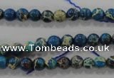 CDT811 15.5 inches 6mm round dyed aqua terra jasper beads wholesale