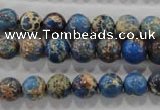 CDT813 15.5 inches 8mm round dyed aqua terra jasper beads wholesale