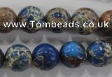 CDT815 15.5 inches 12mm round dyed aqua terra jasper beads wholesale