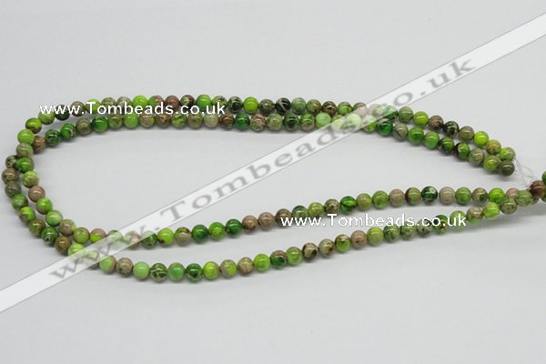 CDT82 15.5 inches 6mm round dyed aqua terra jasper beads