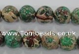 CDT854 15.5 inches 12mm round dyed aqua terra jasper beads wholesale