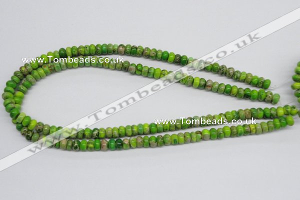 CDT87 15.5 inches 5*8mm rondelle dyed aqua terra jasper beads