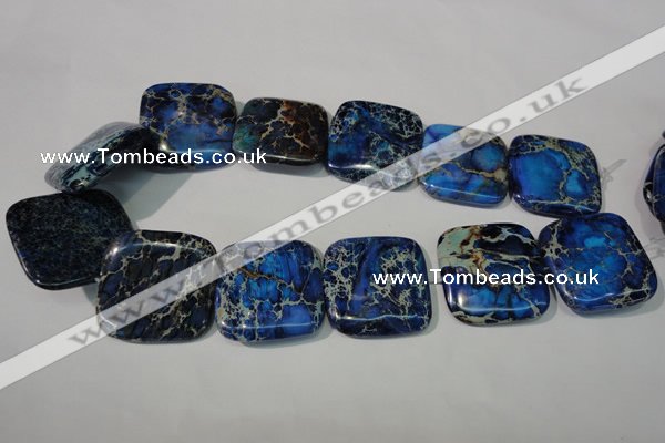 CDT903 15.5 inches 34*34mm square dyed aqua terra jasper beads