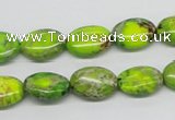 CDT92 15.5 inches 10*14mm oval dyed aqua terra jasper beads