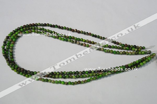 CDT920 15.5 inches 4mm round dyed aqua terra jasper beads