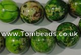 CDT923 15.5 inches 16mm round dyed aqua terra jasper beads