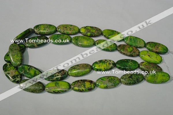 CDT941 15.5 inches 15*30mm oval dyed aqua terra jasper beads