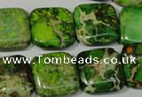 CDT946 15.5 inches 18*18mm square dyed aqua terra jasper beads