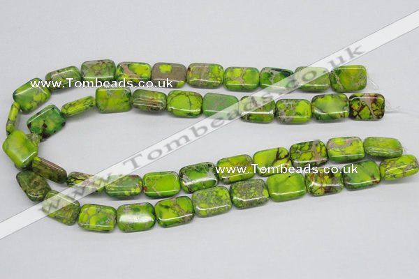 CDT95 15.5 inches 13*18mm rectangle dyed aqua terra jasper beads