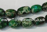 CDT960 15.5 inches 10*13mm nuggets dyed aqua terra jasper beads