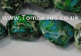 CDT961 15.5 inches 18*20mm nuggets dyed aqua terra jasper beads