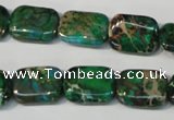 CDT974 15.5 inches 12*16mm rectangle dyed aqua terra jasper beads