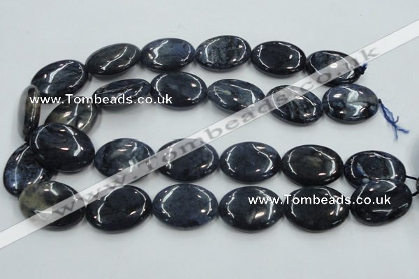 CDU02 15.5 inches 22*30mm oval natural blue dumortierite beads