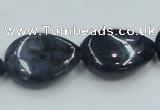 CDU03 15.5 inches 18*25mm flat teardrop natural blue dumortierite beads