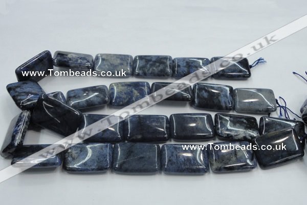 CDU04 15.5 inches 22*32mm rectangle natural blue dumortierite beads