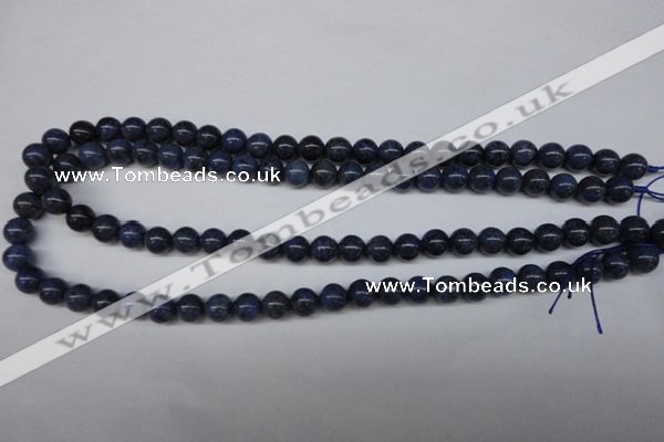 CDU102 15.5 inches 8mm round blue dumortierite beads wholesale