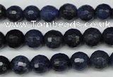 CDU111 15.5 inches 6mm faceted round blue dumortierite beads