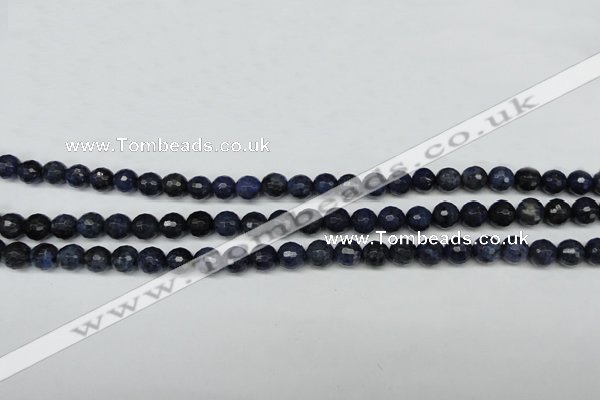 CDU111 15.5 inches 6mm faceted round blue dumortierite beads