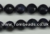 CDU112 15.5 inches 8mm faceted round blue dumortierite beads