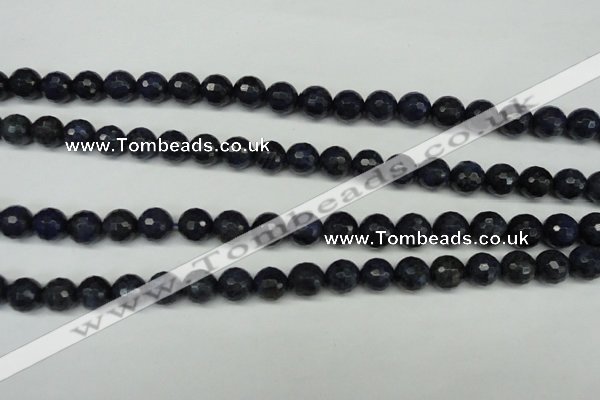 CDU112 15.5 inches 8mm faceted round blue dumortierite beads