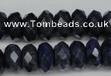 CDU120 15.5 inches 6*10mm faceted rondelle blue dumortierite beads