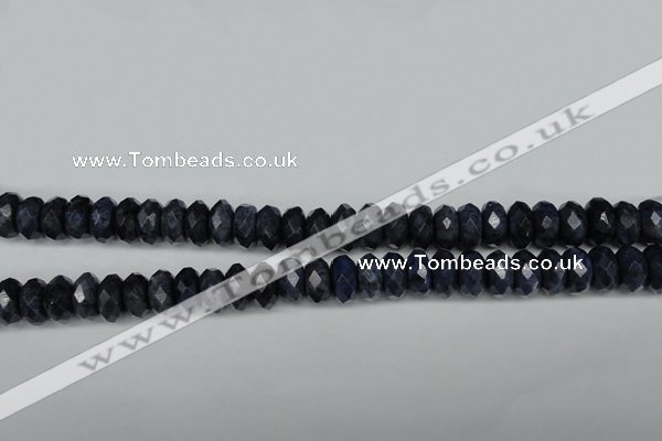 CDU120 15.5 inches 6*10mm faceted rondelle blue dumortierite beads