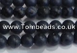 CDU201 15.5 inches 6mm round matte blue dumortierite beads