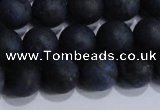 CDU204 15.5 inches 12mm round matte blue dumortierite beads