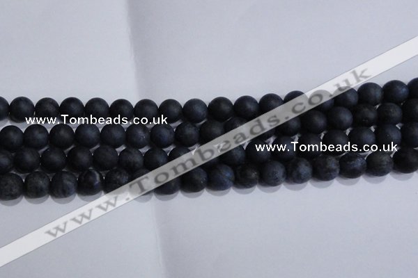 CDU204 15.5 inches 12mm round matte blue dumortierite beads