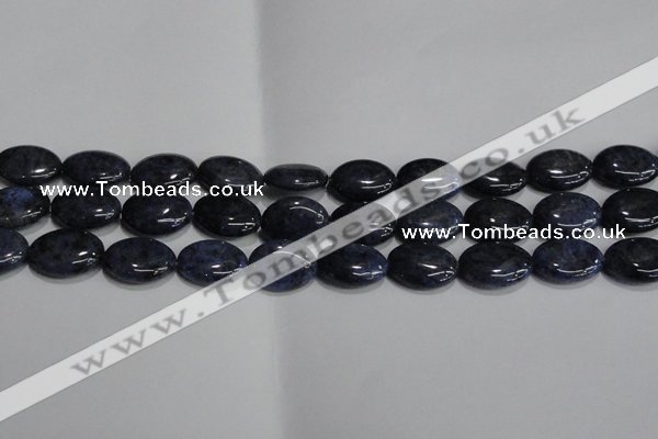 CDU212 15.5 inches 13*18mm oval matte blue dumortierite beads