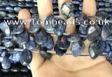 CDU222 Top drilled 10*14mm faceted briolette dumortierite beads