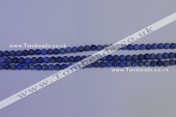 CDU300 15.5 inches 4mm round matte blue dumortierite beads