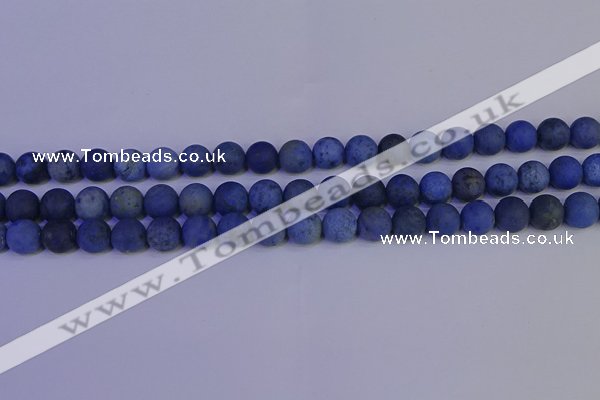 CDU302 15.5 inches 8mm round matte blue dumortierite beads